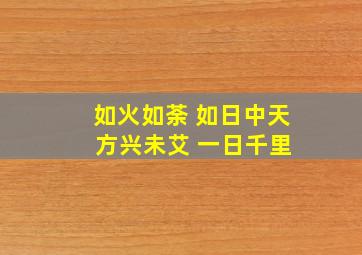 如火如荼 如日中天 方兴未艾 一日千里